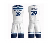 Men's Minnesota Timberwolves #29 Jake Layman Swingman White Basketball Suit Jersey - Association Edition