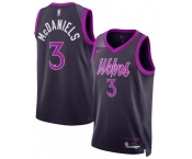 Men's Minnesota Timberwolves #3 Jaden McDaniels Purple 2025-26 City Edition Stitched Basketball Jersey Men's Minnesota Timberwolves #3 Jaden McDaniels Purple 2025-26 City Edition Stitched Basketball Jersey
