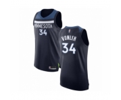 Men's Minnesota Timberwolves #34 Noah Vonleh Authentic Navy Blue Basketball Jersey - Icon Edition