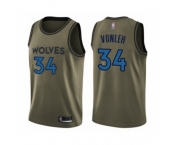 Men's Minnesota Timberwolves #34 Noah Vonleh Swingman Green Salute to Service Basketball Jersey