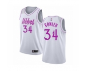Men's Minnesota Timberwolves #34 Noah Vonleh White Swingman Jersey - Earned Edition