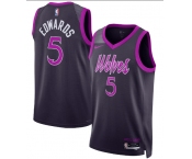 Men's Minnesota Timberwolves #5 Anthony Edwards Purple 2025-26 City Edition Stitched Basketball Jersey Men's Minnesota Timberwolves #5 Anthony Edwards Purple 2025-26 City Edition Stitched Basketball Jersey