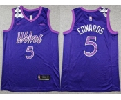 Men's Minnesota Timberwolves #5 Anthony Edwards Purple Sponsor Swingman Jersey Men's Minnesota Timberwolves #5 Anthony Edwards Purple Sponsor Swingman Jersey