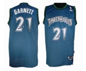 nba minnesota timberwolves #21 garnett blue