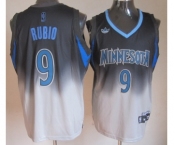 nba minnesota timberwolves #9 rubio black-grey[limited]