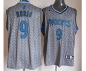 nba minnesota timberwolves #9 rubio grey[static fashion swingman]