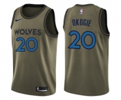 Youth Nike Minnesota Timberwolves #20 Josh Okogie Swingman Green Salute to Service NBA Jersey