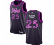 Youth Nike Minnesota Timberwolves #25 Derrick Rose Swingman Purple NBA Jersey - City Edition