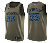 Youth Nike Minnesota Timberwolves #33 Robert Covington Swingman Green Salute to Service NBA Jersey