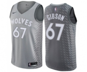 Youth Nike Minnesota Timberwolves #67 Taj Gibson Swingman Gray NBA Jersey - City Edition