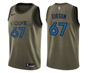 Youth Nike Minnesota Timberwolves #67 Taj Gibson Swingman Green Salute to Service NBA Jersey