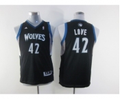 youth nba minnesota timberwolves #42 love black[revolution 30 swingman]