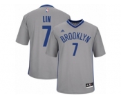 Men Adidas Brooklyn Nets #7 Jeremy Lin Swingman Gray Alternate NBA Jersey