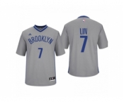 Men Brooklyn Nets #7 Jeremy Lin Alternate Gray New Swingman Jersey