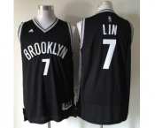 Men Brooklyn Nets #7 Jeremy Lin Home Black New Swingman Jersey