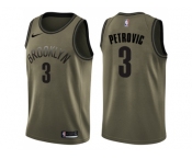 Men Nike Brooklyn Nets #3 Drazen Petrovic Green Salute to Service NBA Swingman Jersey
