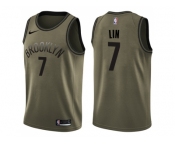 Men Nike Brooklyn Nets #7 Jeremy Lin Green Salute to Service NBA Swingman Jersey