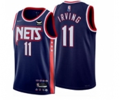 Men's Brooklyn Nets #11 Kyrie Irving 2021-2022 Navy Swingman City Edition 75th Anniversary Stitched Basketball Jersey