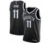 Men's Brooklyn Nets #11 Kyrie Irving 75th Anniversary Black With Patch Stitched Basketball Jersey