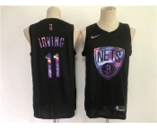 Men's Brooklyn Nets #11 Kyrie Irving Swingman Black Rainbow edition Basketball Jersey