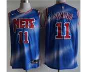 Men's Brooklyn Nets #11 Kyrie Irving Swingman Blue Retro Basketball Jersey 2021 New