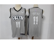 Men's Brooklyn Nets #11 Kyrie Irving Swingman Gray Basketball Jersey 2021 New