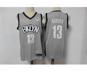 Men's Brooklyn Nets #13 Harden  Swingman Gray Basketball Jersey 2021 New