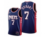 Men's Brooklyn Nets 2021-22 City Edition #7 Kevin Durant Navy Stitched Basketball Jersey