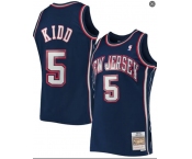 Men's Brooklyn Nets #5 Kidd Navy Throwback basketball Jersey