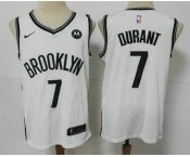 Men's Brooklyn Nets #7 Kevin Durant 2021 White Swingman Stitched NBA Jersey With The NEW Sponsor Logo