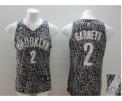 nba brooklyn nets #2 garnett black leopard print[signature]