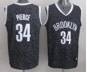 nba brooklyn nets #34 pierce black leopard print[2014 new]