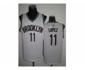 nba new jersey nets #11 brook lopez white
