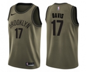 Youth Nike Brooklyn Nets #17 Ed Davis Swingman Green Salute to Service NBA Jersey