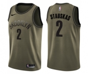 Youth Nike Brooklyn Nets #2 Nik Stauskas Swingman Green Salute to Service NBA Jersey