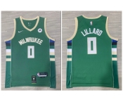 Bucks #0 Damian Lillard Green Nike Swingman Jersey