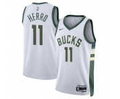 Men's Milwaukee Bucks #11 Tyler Herro White 2026 Association Edition Stitched Basketball Jersey Men's Milwaukee Bucks #11 Tyler Herro White 2026 Association Edition Stitched Basketball Jersey
