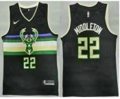 Men's Milwaukee Bucks #20 Khris Middleton Black 2021 Nike Swingman Stitched Jersey