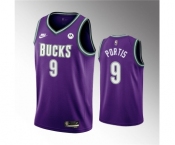Men's Milwaukee Bucks #9 Bobby Portis 2022-23 Purple Classic Edition Swingman Stitched Basketball Jersey