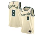 Men's Milwaukee Bucks #9 Bobby Portis Cream 2025-26 City Edition Swingman Stitched Basketball Jersey Men's Milwaukee Bucks #9 Bobby Portis Cream 2025-26 City Edition Swingman Stitched Basketball Jersey