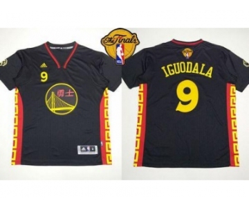 BA Golden State Warrlors #9 Andre Iguodala Black Slate Chinese New Year The Finals Patch Stitched Jerseys