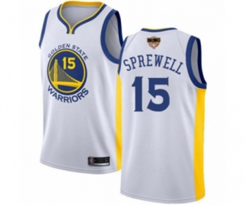 Golden State Warriors #15 Latrell Sprewell Authentic White 2019 Basketball Finals Bound Basketball Jersey - Association Edition