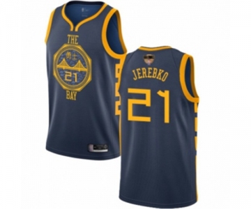 Golden State Warriors #21 Jonas Jerebko Authentic Navy Blue Basketball 2019 Basketball Finals Bound Jersey - City Edition