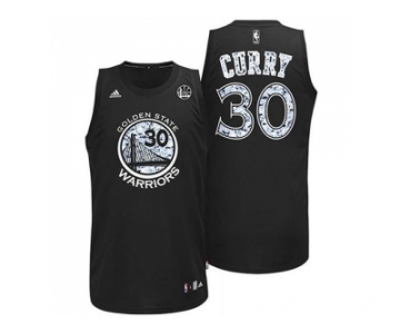 Golden State Warriors #30 Stephen Curry Black Diamond Fashion Stitched NBA Jersey
