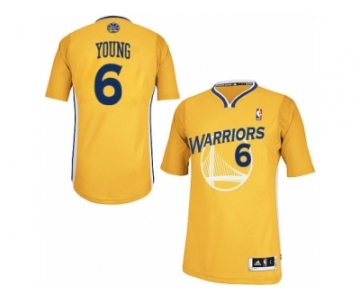 Men Adidas Golden State Warriors #6 Nick Young Authentic Gold Alternate NBA Jersey