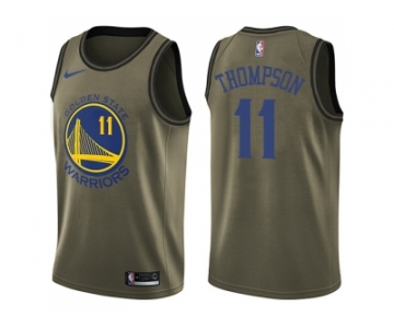 Men Nike Golden State Warriors #11 Klay Thompson Green Salute to Service NBA Swingman Jerse