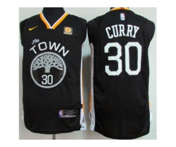 Men Nike Golden State Warriors #30 Stephen Curry Black Stitched NBA Swingman Jersey