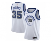 Men Nike Golden State Warriors #35 Kevin Durant White Throwback NBA Swingman Hardwood Classics Jersey