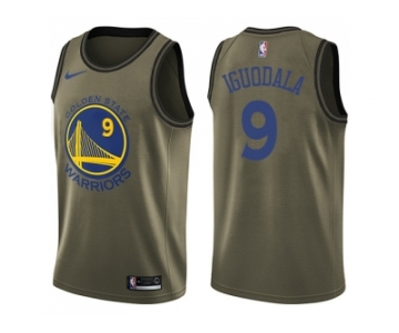 Men Nike Golden State Warriors #9 Andre Iguodala Green Salute to Service NBA Swingman Jersey
