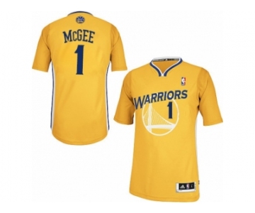 Men's Adidas Golden State Warriors #1 JaVale McGee Authentic Gold Alternate NBA Jersey